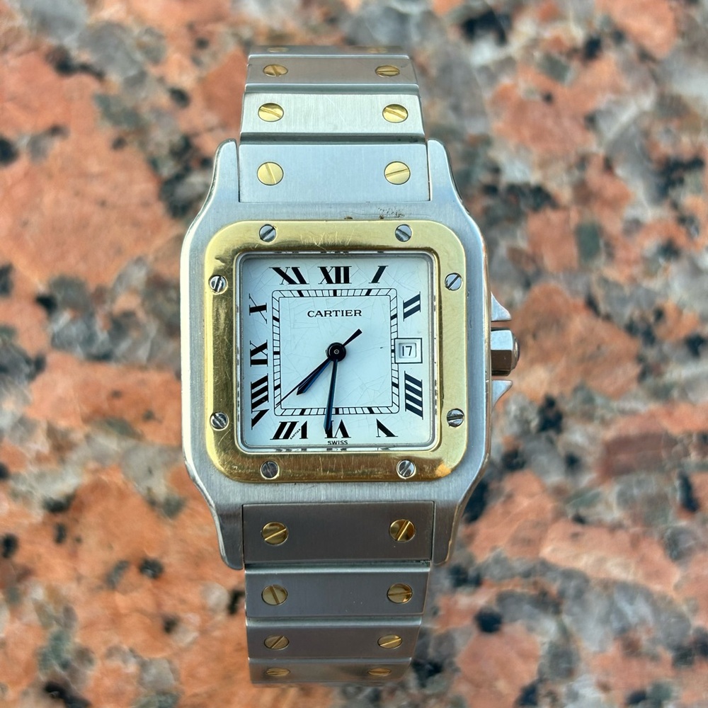 Cartier santos Carree 2961 Automatic two tone watch